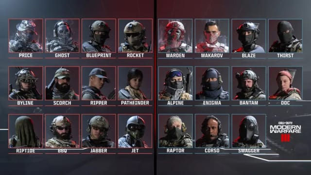 All MW3 Operators